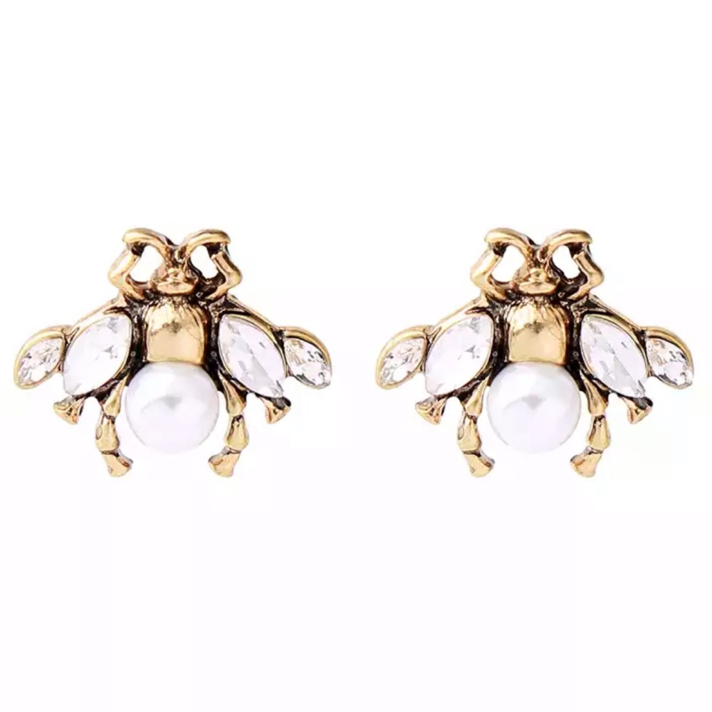 Pearla Pearly Bee Stud Earrings - Picture 2 of 3